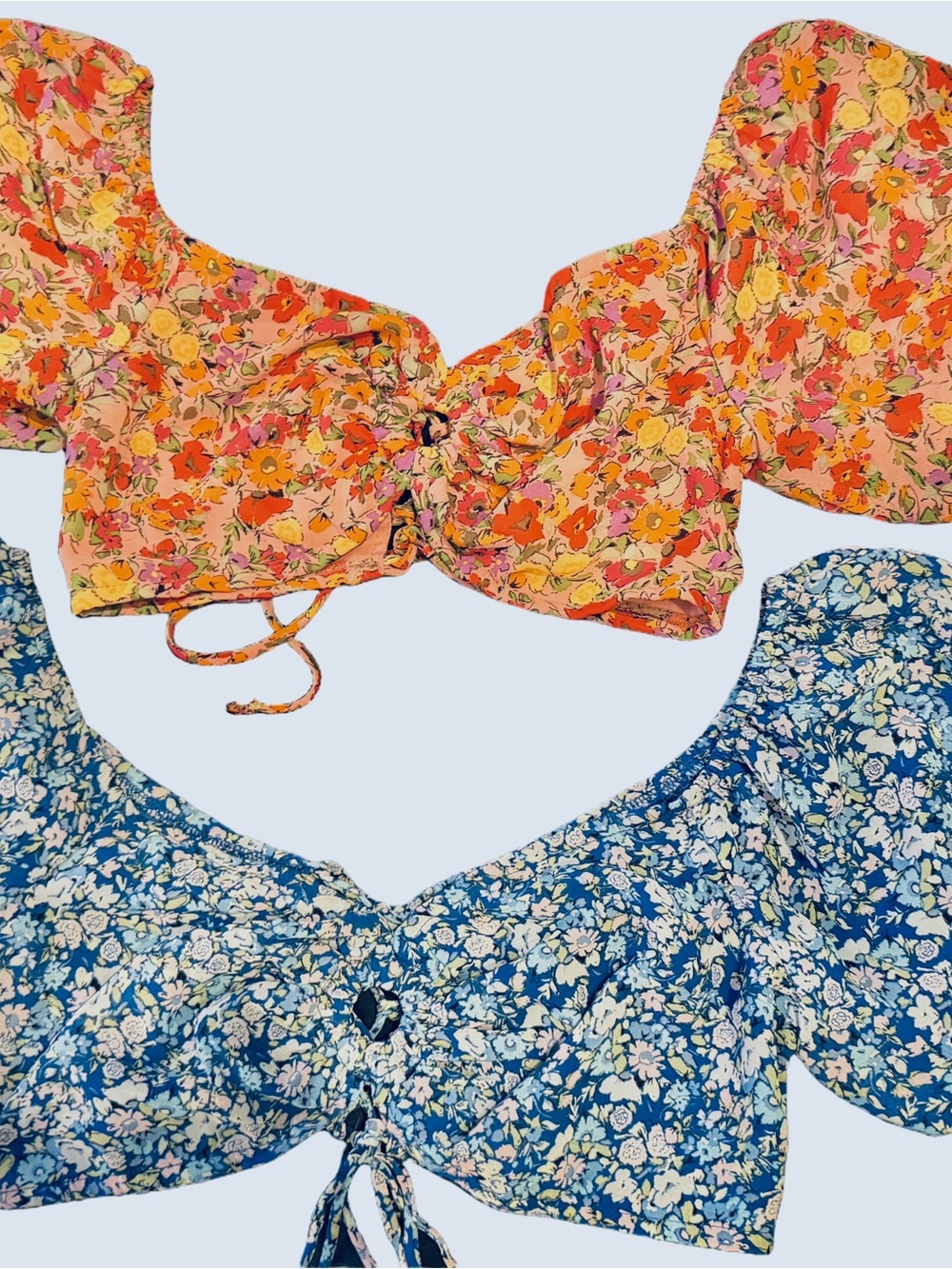 Wild Fable set of two Floral Puff-Sleeve Crop Tops - Picture 4 of 10